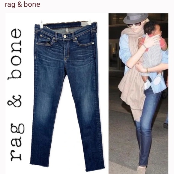 Rag & Bone W1502K520 Kensington Skinny Cut Off Raw Hem Blogger fav - Picture 1 of 11